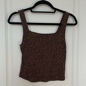 Old Navy Brown Leopard-Print Tank Top